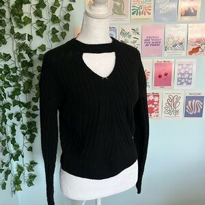 black sweater with from cutout